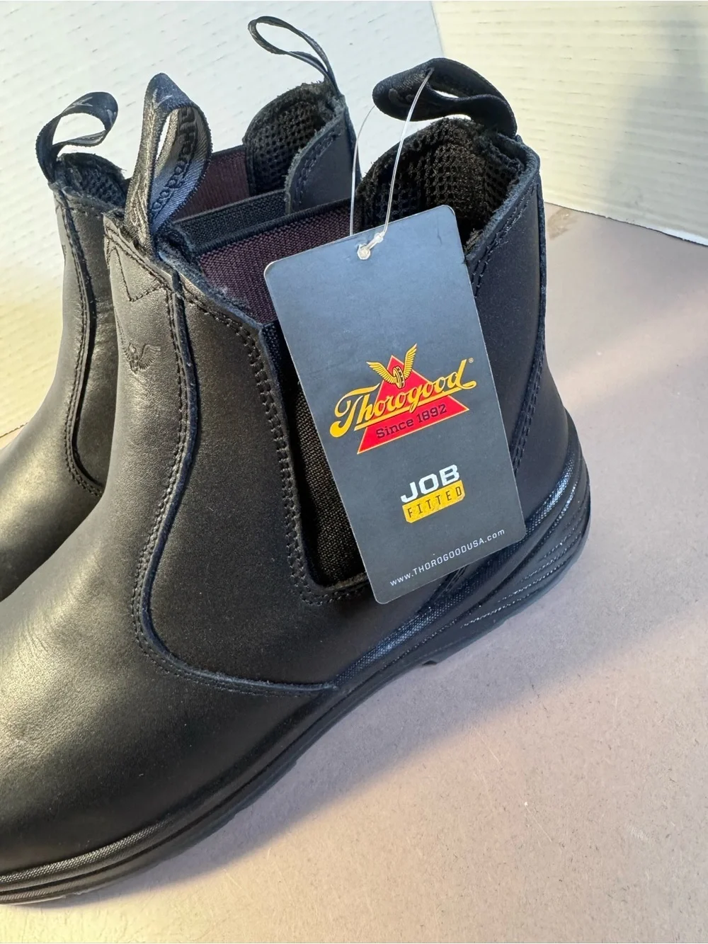 NWT Thorogood Black Leather Chelsea Work Boots – Men’s 11M